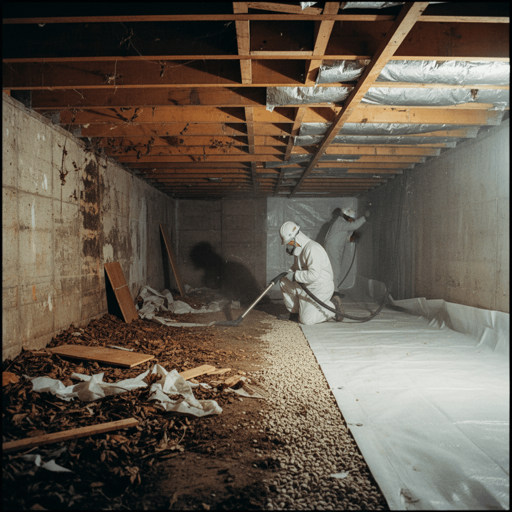 Water damage restoration and crawl space recovery