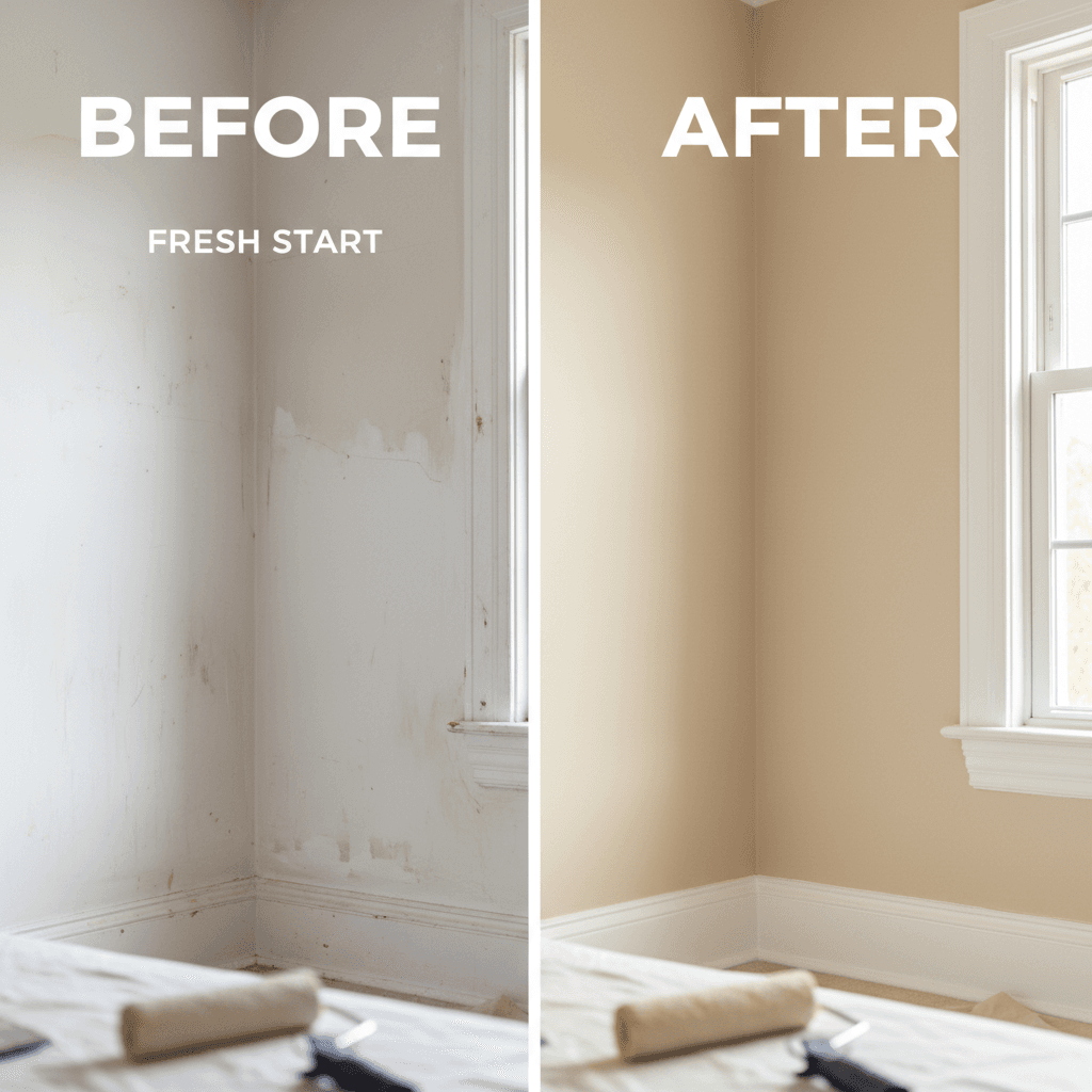 Interior painting transformation before and after